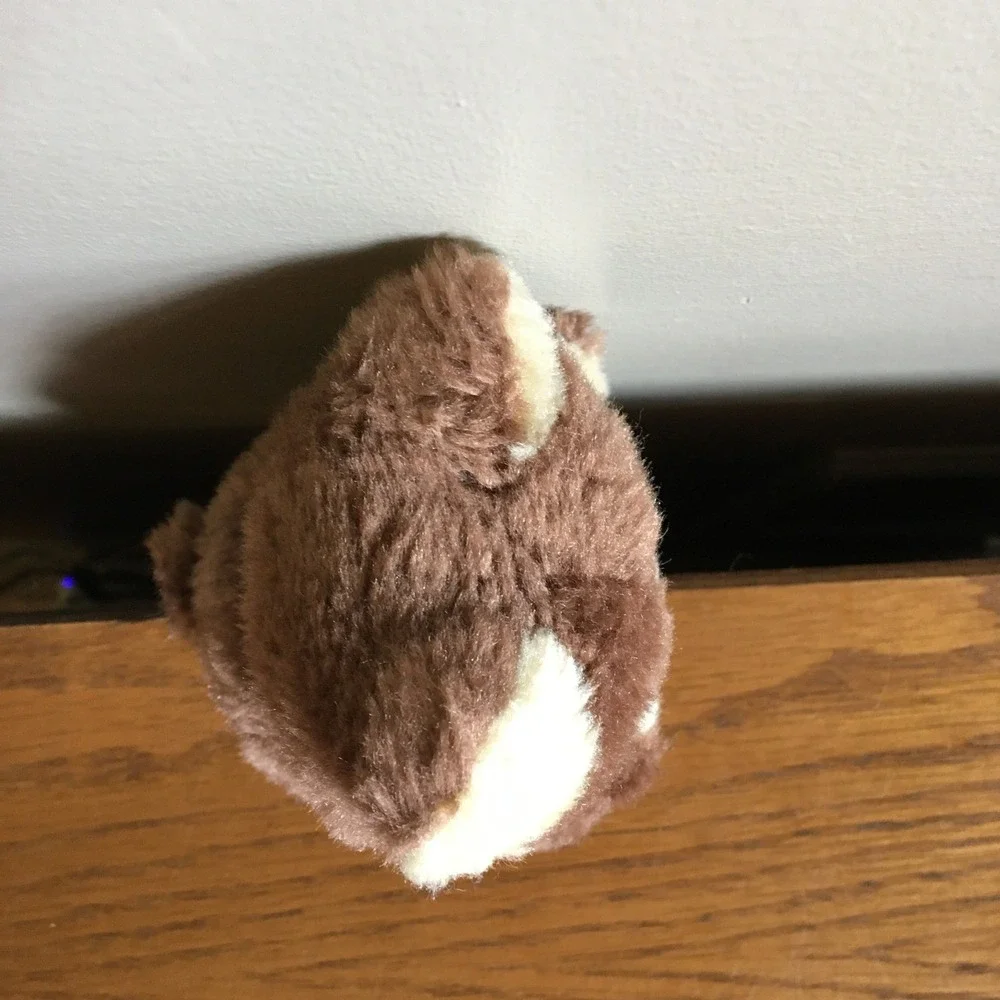 Vintage Russ Berrie Plush Brown Teddy Bear Red Bow‎ 4.5